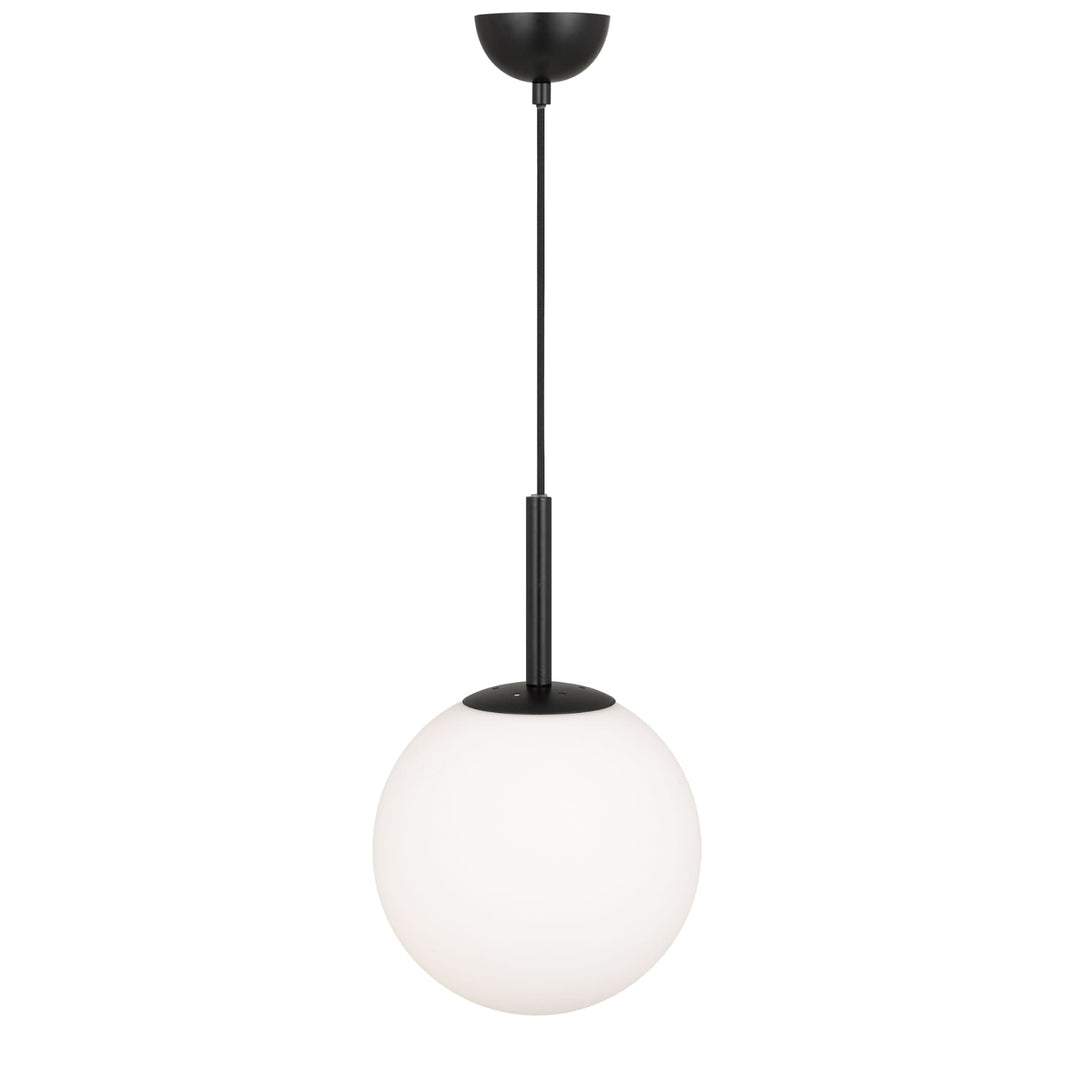 Black Telbix Bally Opal Matt Glass Ball Pendant Light | 250mm