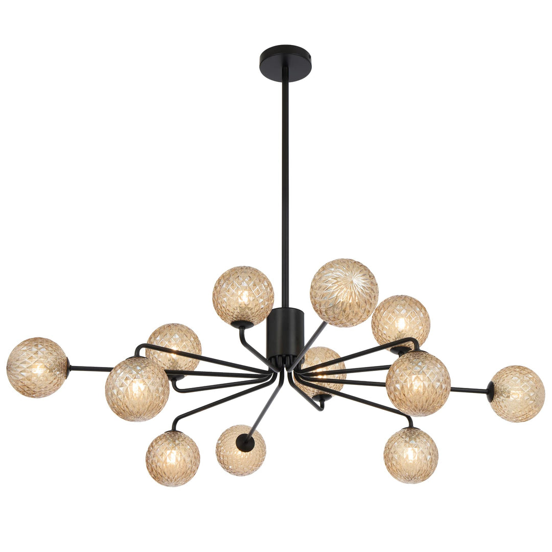 Telbix Felton 12 Light Pendant | Black and Amber Tear