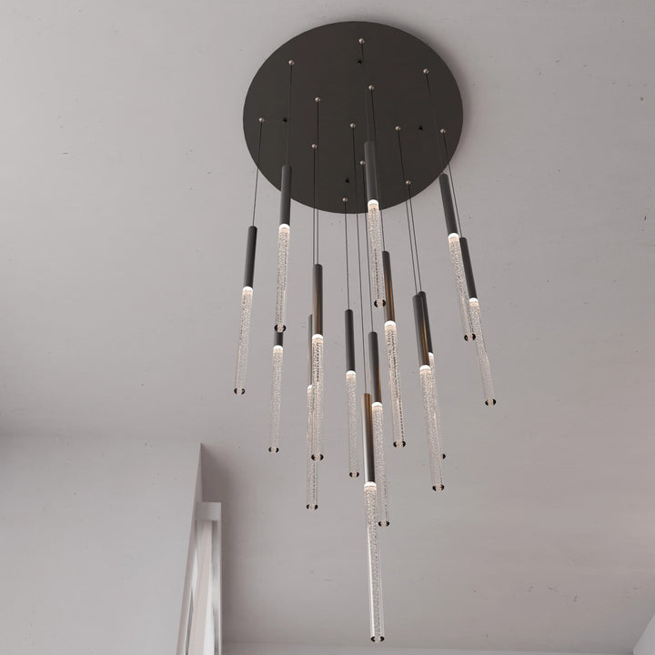 Calibo Rhea 14 Light Pencil Drop LED Pendant | Black