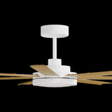 Calibo Alula 60" (1524mm) 7 Blade Indoor/Outdoor DC Ceiling Fan with 24W Light & Remote | White & Teak