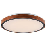 Telbix Orlin Tricolour LED Round Oyster Light with Wood Accent | Small