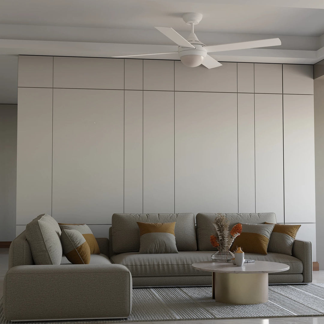 Calibo Kestrel 52" (1320mm) Indoor/Outdoor DC Ceiling Fan with 2x E27 Light & Remote | White
