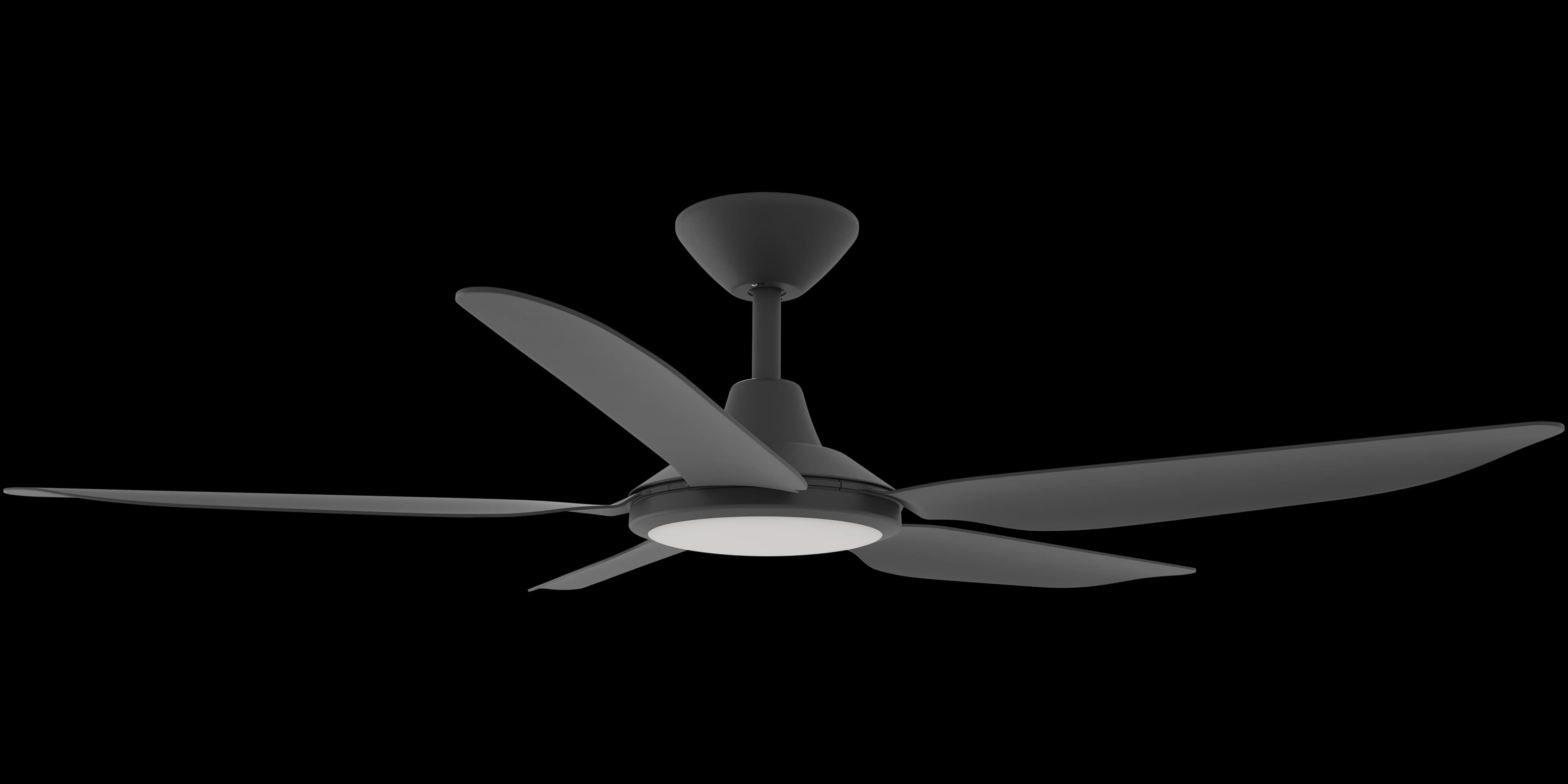Calibo Storm 52" (1320mm) 5 Blade 18W Tricolour LED Light Indoor/Outdoor DC Ceiling Fan & Remote | Matte Black