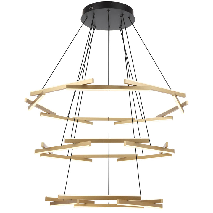 Telbix Tarson 3 Tier LED Pendant | Black and Gold