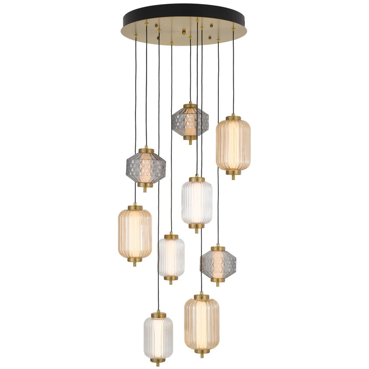 Telbix Torso 9 Light LED Pendant Light | Brass