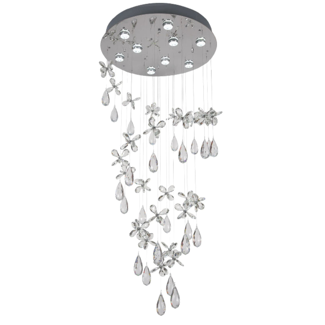Telbix Paradis 1350mm Crystal Pendant Light | Chrome