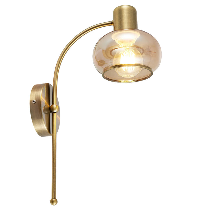 Telbix Marbell 1 Light Wall Light (E27) | Antique Brass