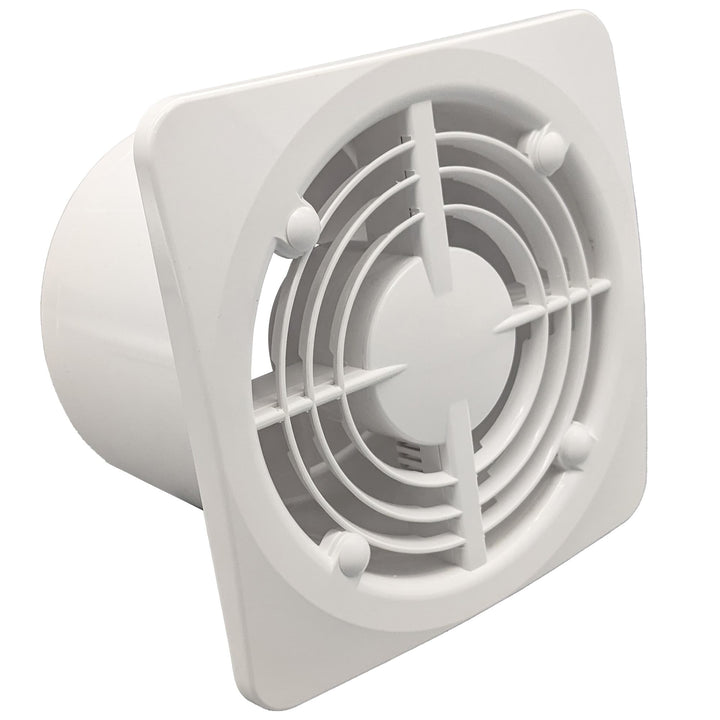 Fanco Dynamic 150 Square Wall/Ceiling Exhaust Fan with Matte Finish | Black