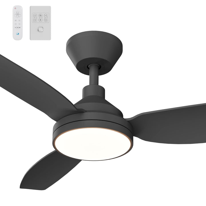 Calibo Sora 48" DC Ceiling Fan with LED Light, Wall Control and Remote | Black