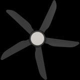 Calibo Storm 52" (1320mm) 5 Blade 18W Tricolour LED Light Indoor/Outdoor DC Ceiling Fan & Remote | Matte Black