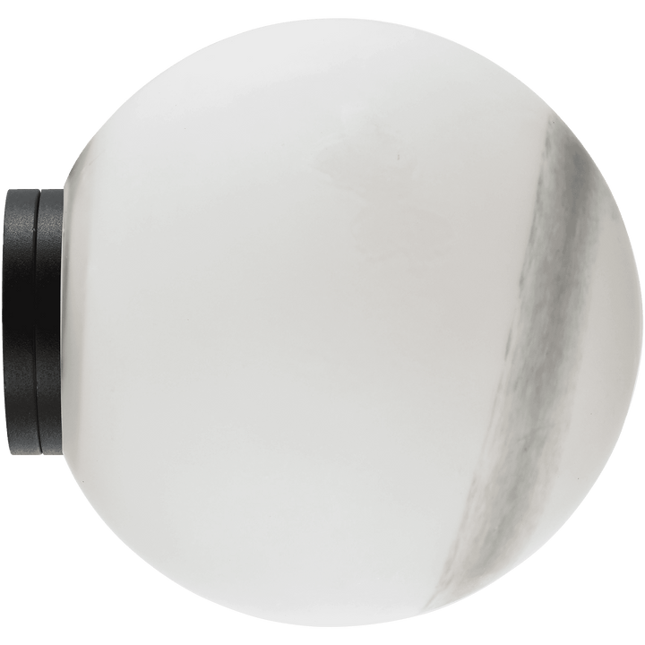 Calibo Crest Alabaster Glass 120mm Orb Wall Light | Black