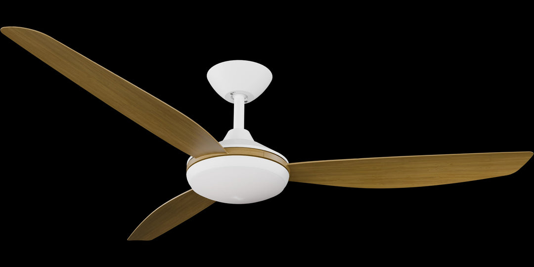 Calibo Condor 56" DC Smart Ceiling Fan with LED Light and Remote Control | White and Teak