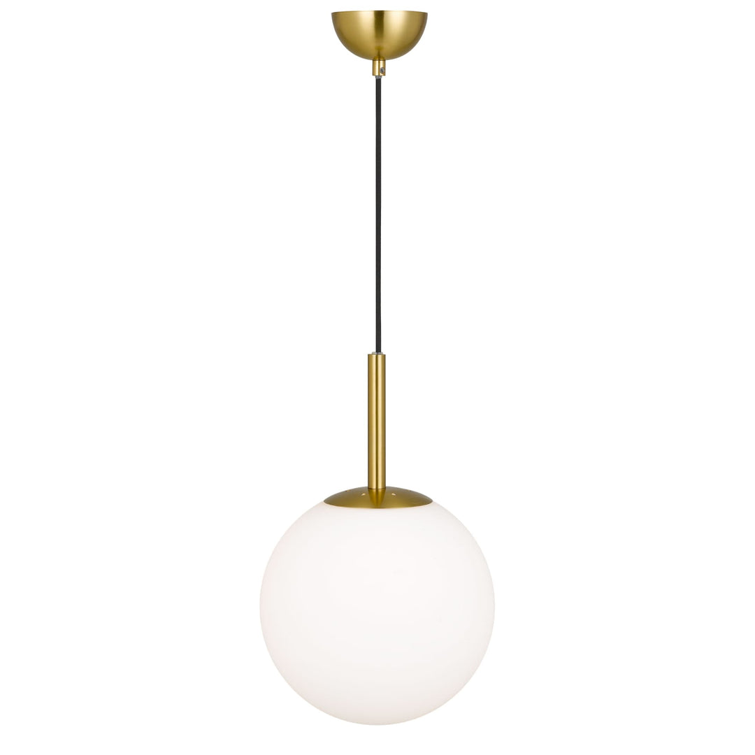 Antique Gold Telbix Bally Opal Matt Glass Ball Pendant Light | 250mm