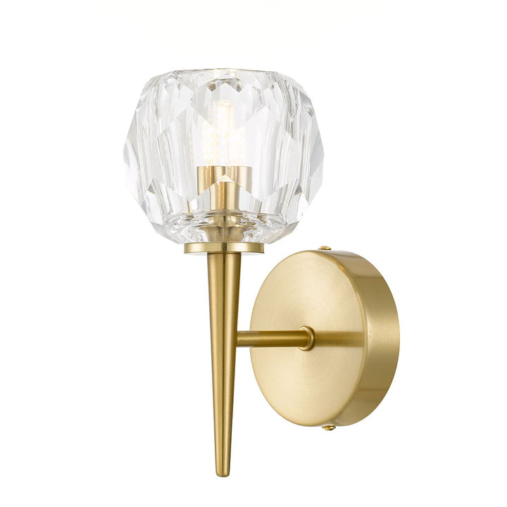 Telbix Zaha Crystal Glass Wall Light | Antique Gold