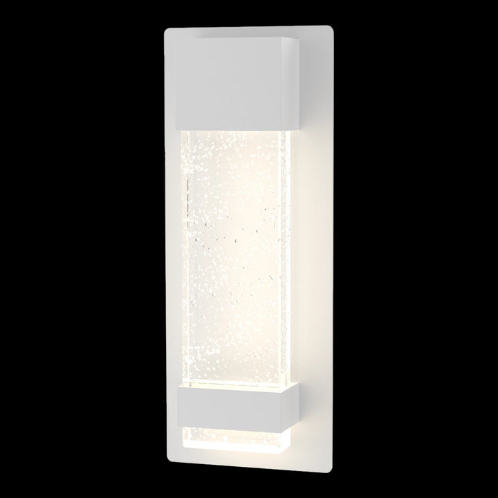 Calibo Coot Small Rectangular Bubble Glass Weatherproof LED Exterior Wall Light | White
