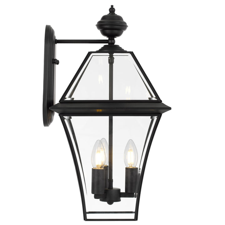 Telbix Rye 3 Light Exterior Wall Light | Black