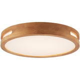 Telbix Thalia Tricolour LED Round Oyster Light with Wood Accent | Large