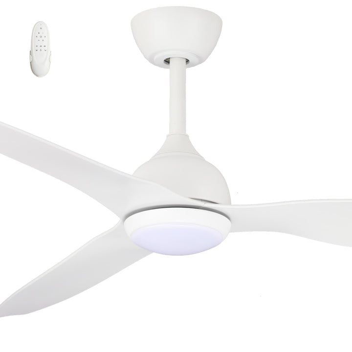 Fanco Eco Style 60" DC Indoor/Outdoor Ceiling Fan with 24W CCT LED Light and Remote | White