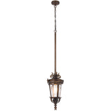 Telbix Pedral Classic Outdoor Lantern Pendant with Textured Glass and Multiple Suspension | Bronze