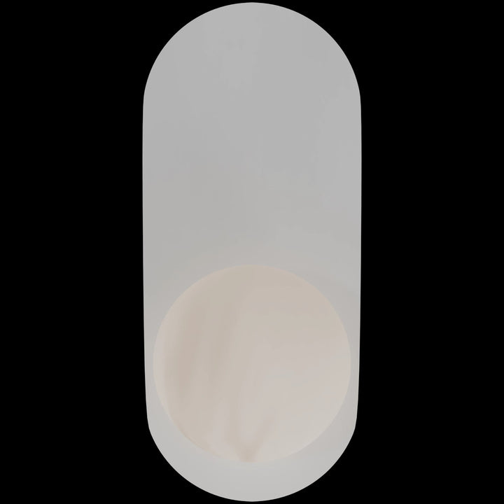 Calibo Crest Alabaster Glass 120mm Orb Wall Light Oval Plate 320mm | White