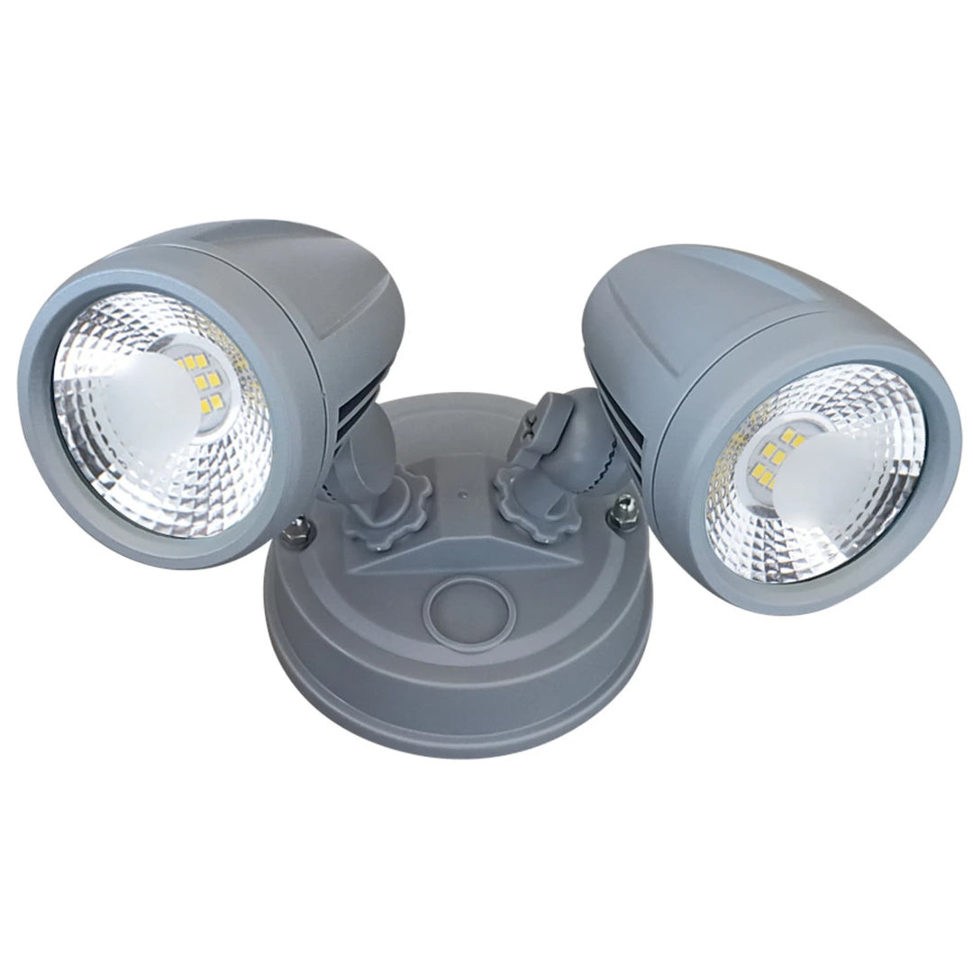 Telbix Illume Twin Exterior Security Spotlight | Silver