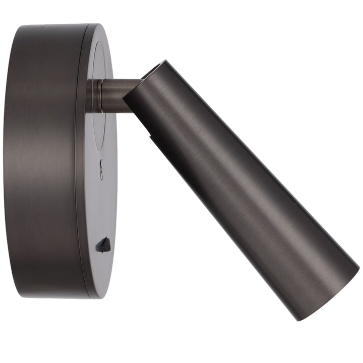 Telbix Lodan Slim Cylinder LED Wall Light with Rotating Head | Gun Metal
