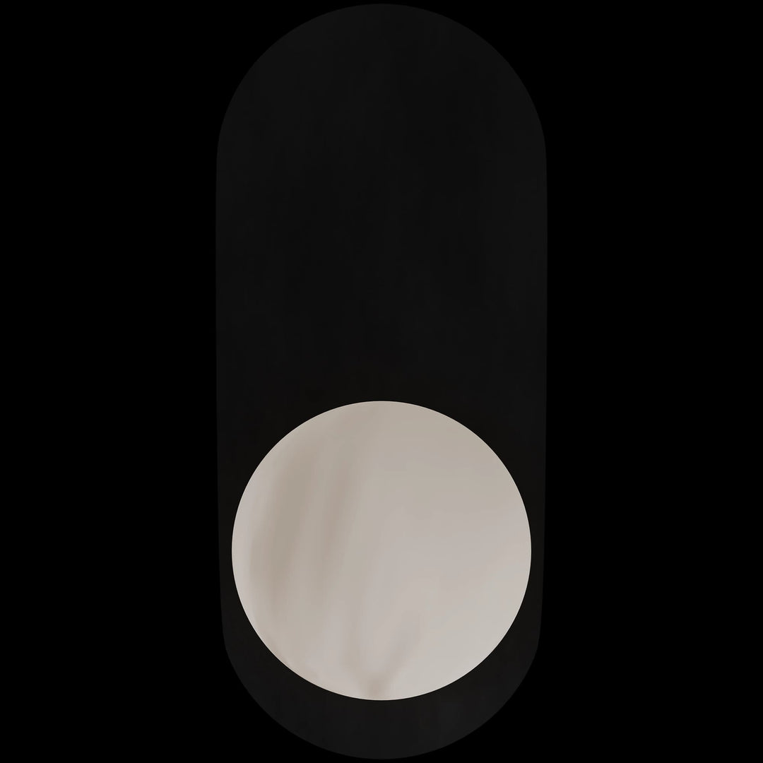 Calibo Crest Alabaster Glass 120mm Orb Wall Light Oval Plate 320mm | Black