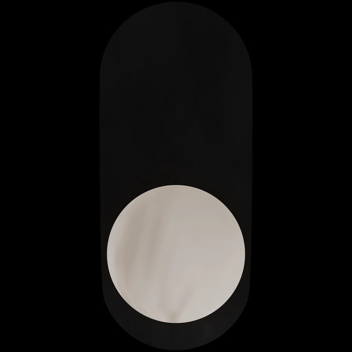 Calibo Crest Alabaster Glass 120mm Orb Wall Light Oval Plate 320mm | Black