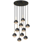 Telbix Oneta 10 Light Cluster Pendant | Black