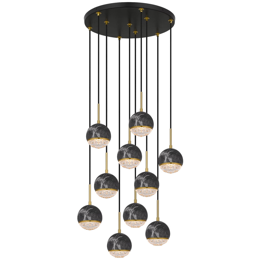 Telbix Oneta 10 Light Cluster Pendant | Black