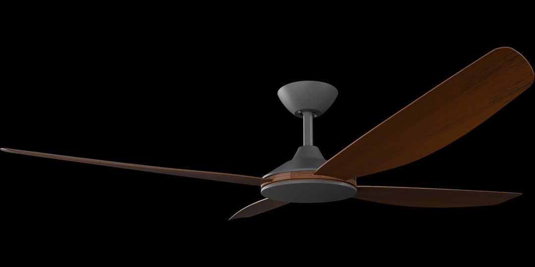 Calibo Vanga 56" DC Smart Ceiling Fan with Remote Control | Black and Koa