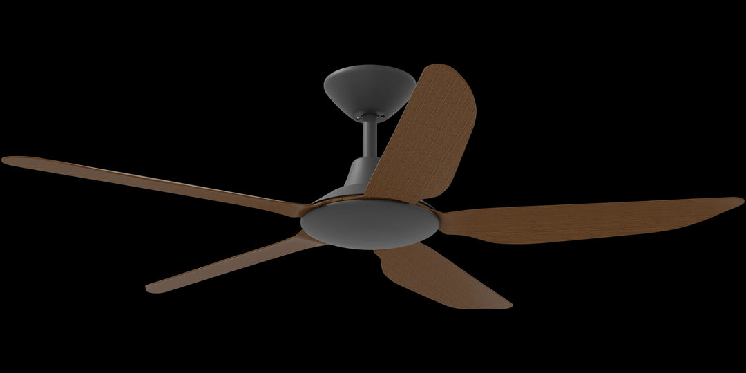 Calibo Storm 48" (1220mm) 5 Blade Indoor/Outdoor DC Ceiling Fan and Remote | Black & Koa