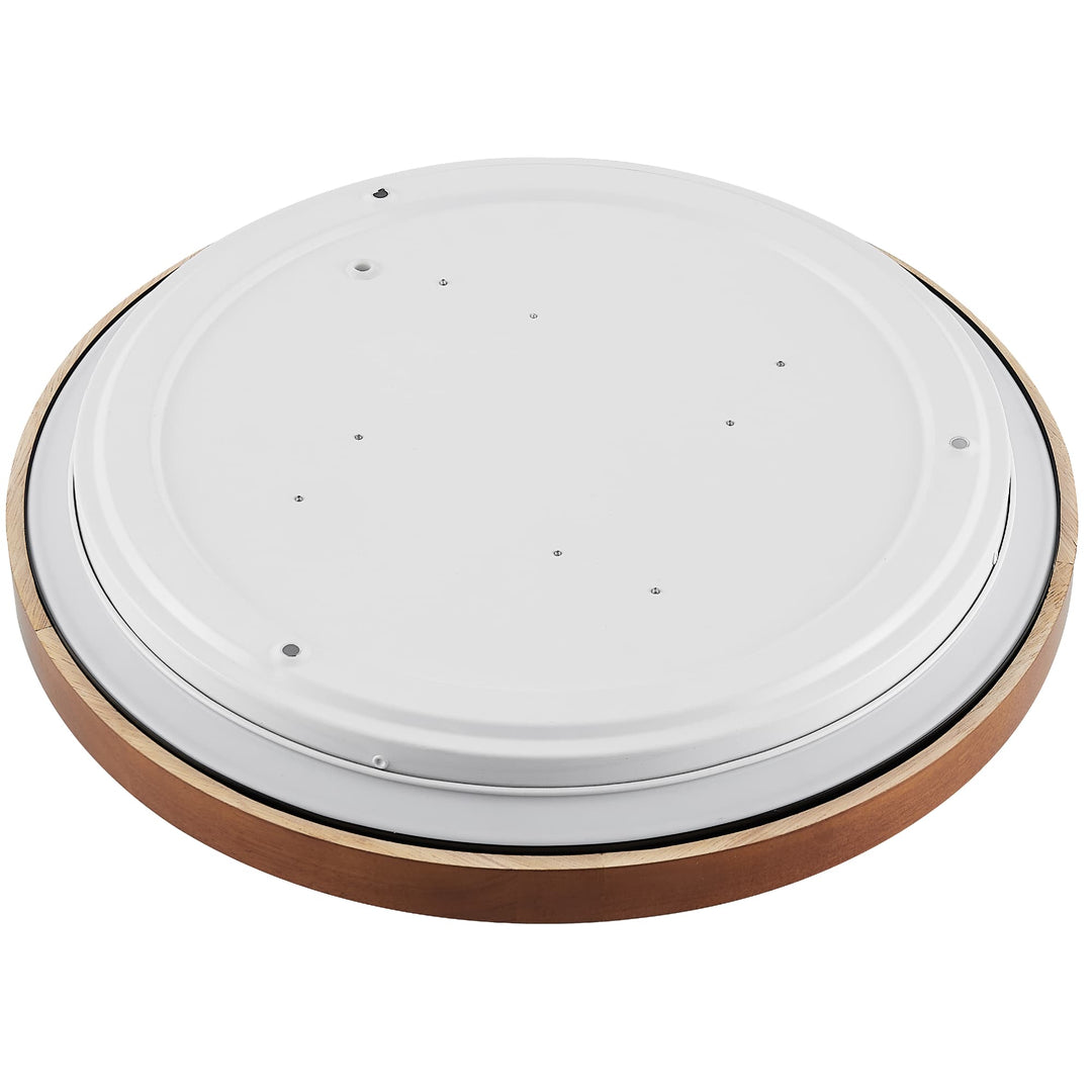 Telbix Orlin Tricolour LED Round Oyster Light with Wood Accent | Small