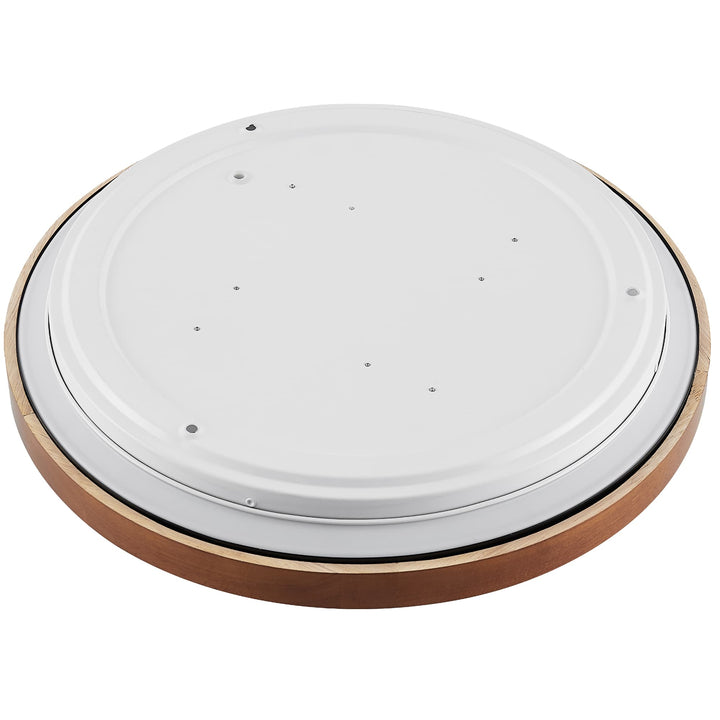 Telbix Orlin Tricolour LED Round Oyster Light with Wood Accent | Small
