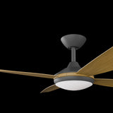 Calibo Vanga 56" DC Smart Ceiling Fan with LED Light and Remote Control | Black and Teak