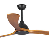 Fanco Sanctuary DC 70" Solid Timber Blade Indoor/Outdoor Ceiling Fan With Remote | Matte Black/Teak