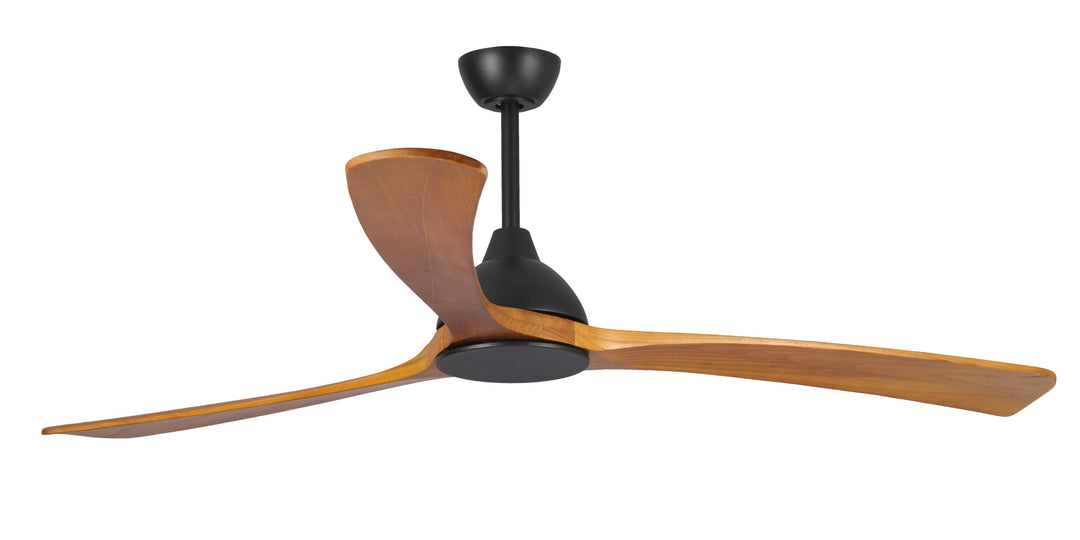 Fanco Sanctuary DC 70" Solid Timber Blade Indoor/Outdoor Ceiling Fan With Remote | Matte Black/Teak