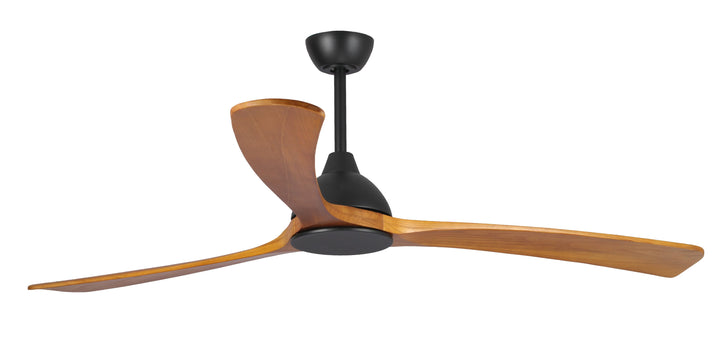Fanco Sanctuary DC 70" Solid Timber Blade Indoor/Outdoor Ceiling Fan With Remote | Matte Black/Teak