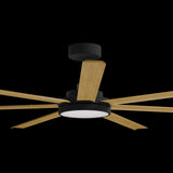 Calibo Alula 80" (2032mm) 7 Blade Indoor/Outdoor DC Ceiling Fan with 24W Light & Remote | Black & Teak