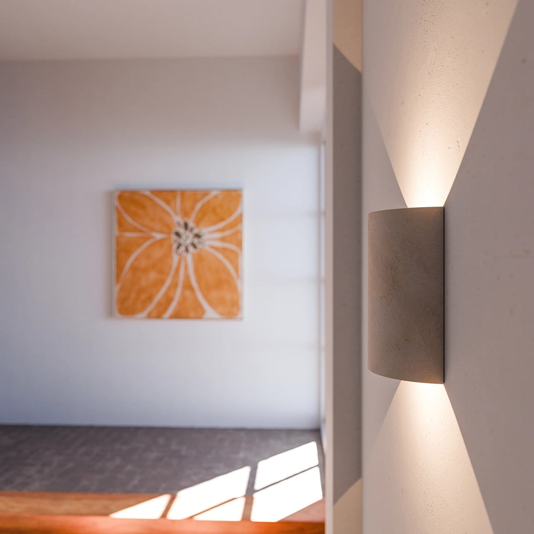 Calibo Inspire Crafted Travertine Up/Down Indoor Wall Light | Beige