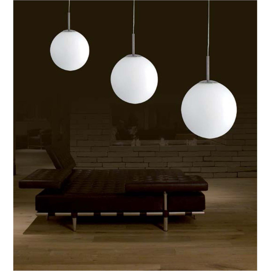 Nickel Telbix Bally Opal Matt Glass Ball Pendant Light | 300mm