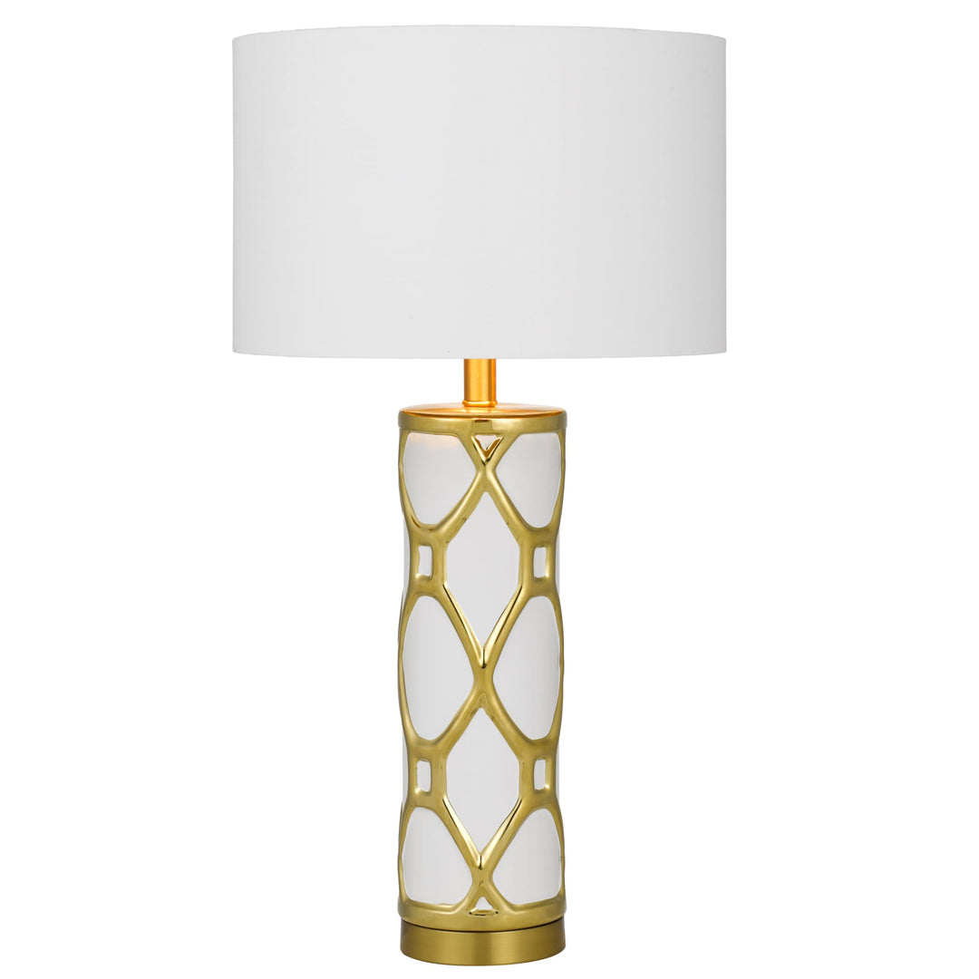 Vilma Telbix Ceramic Table Lamp (E27) | White & Gold