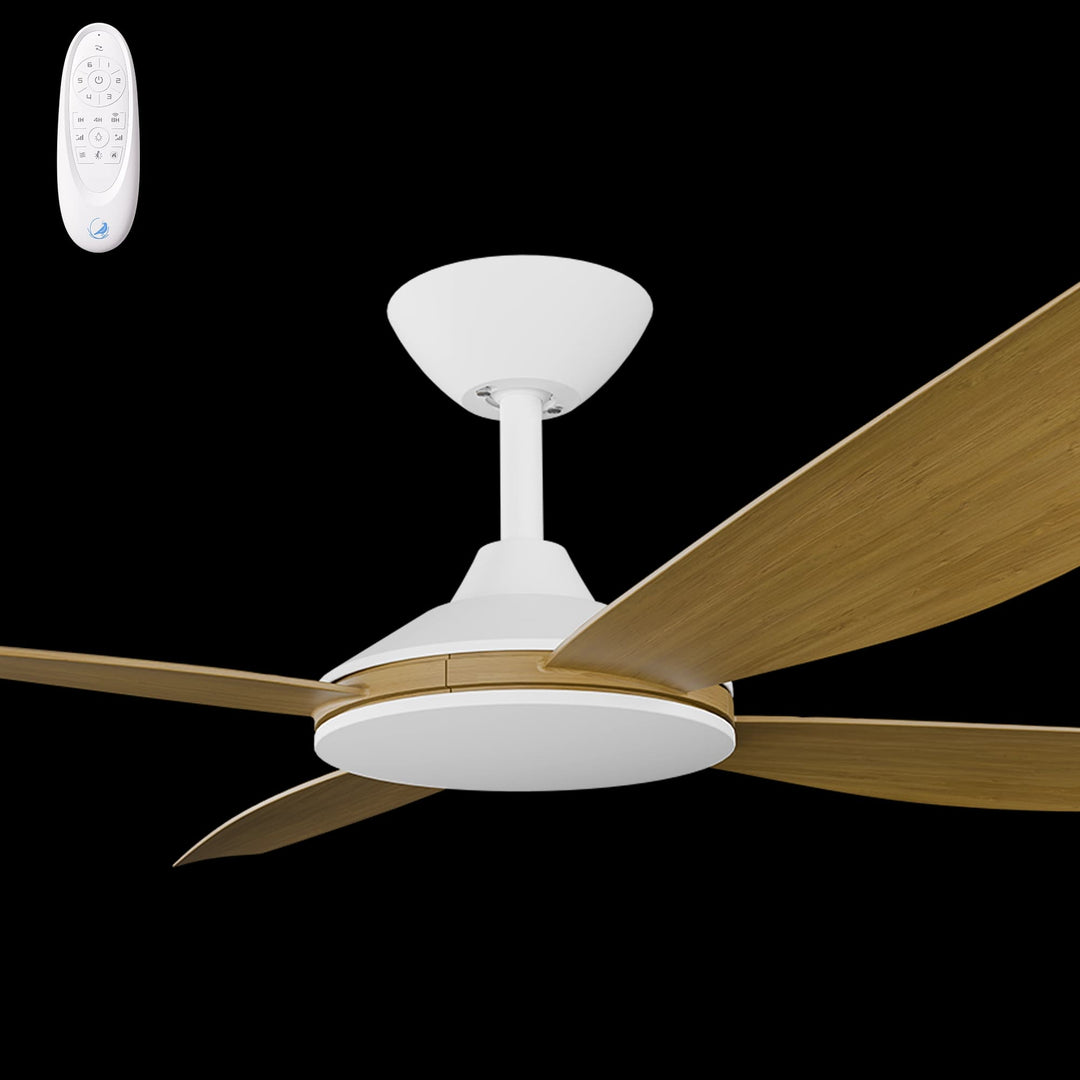 Calibo Vanga 56" DC Smart Ceiling Fan with Remote Control | White and Teak