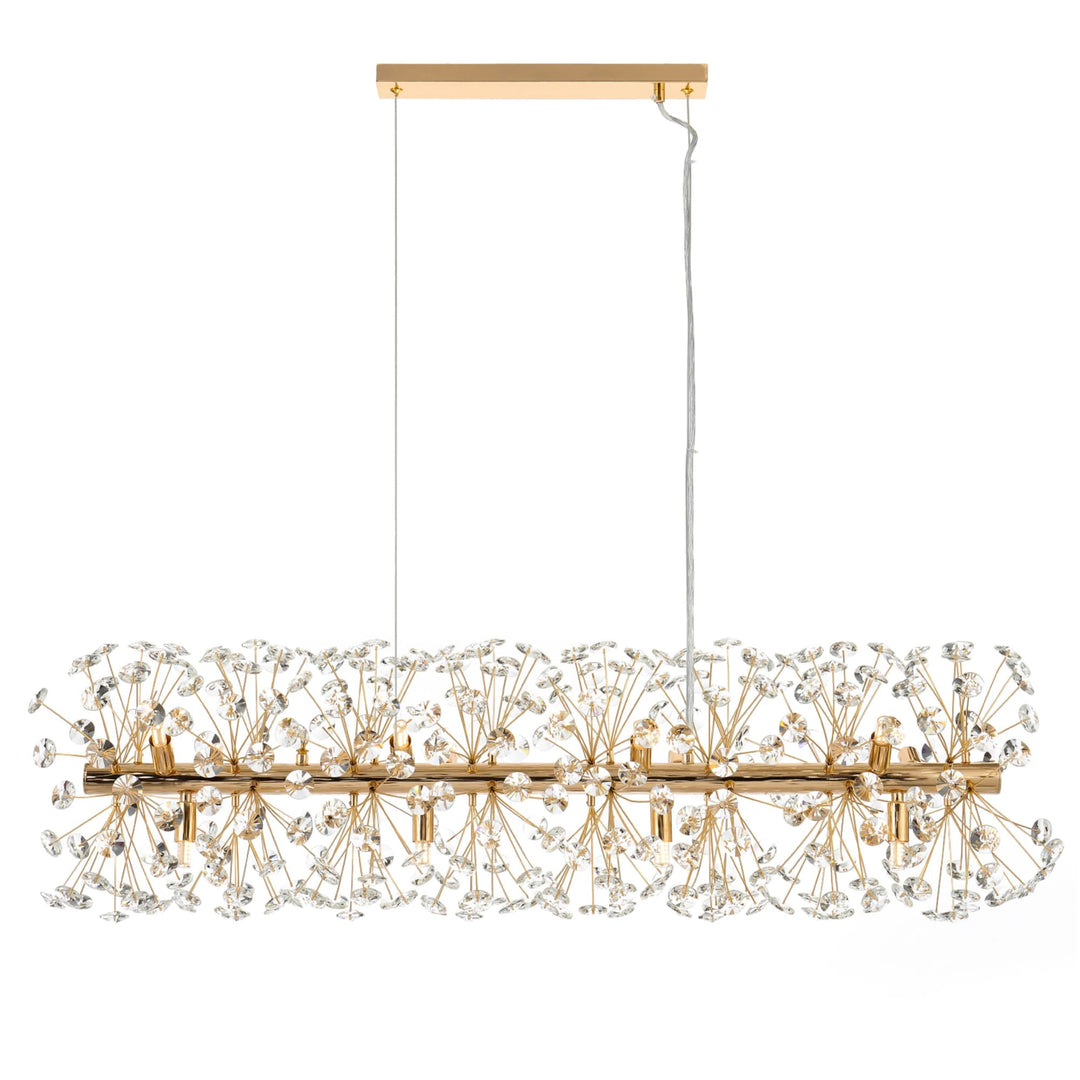 Telbix Lerida 12 Light Rectangular Pendant | Gold