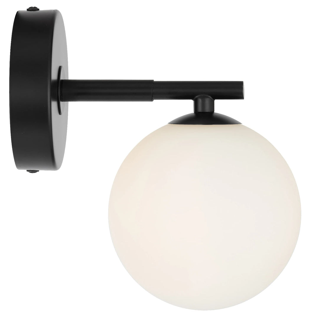 Telbix Felton Black 1 Light Wall Light | Opal Matt