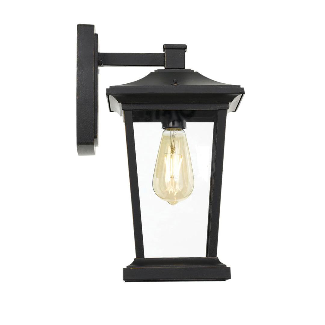 Telbix Walton Lantern Style Exterior Wall Light IP44 (E27) | Black
