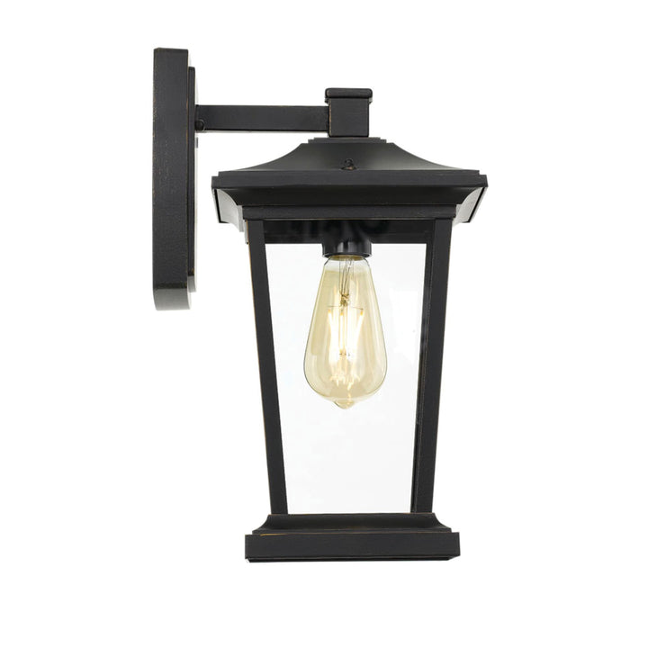 Telbix Walton Lantern Style Exterior Wall Light IP44 (E27) | Black