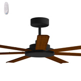 Calibo Alula 60" (1524mm) 7 Blade Indoor/Outdoor DC Ceiling Fan & Remote | Black & Koa
