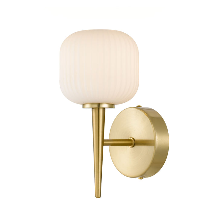 Telbix Bobo Ribbed Barrel Glass Wall Light | Antique Gold