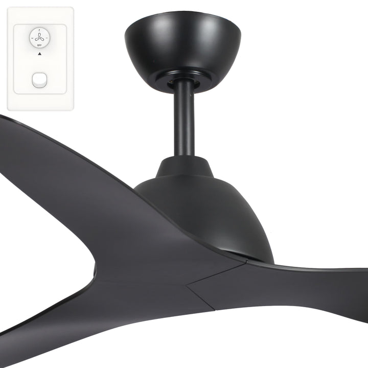 Fanco Breeze 52" AC Ceiling Fan with Wall Controller | Black